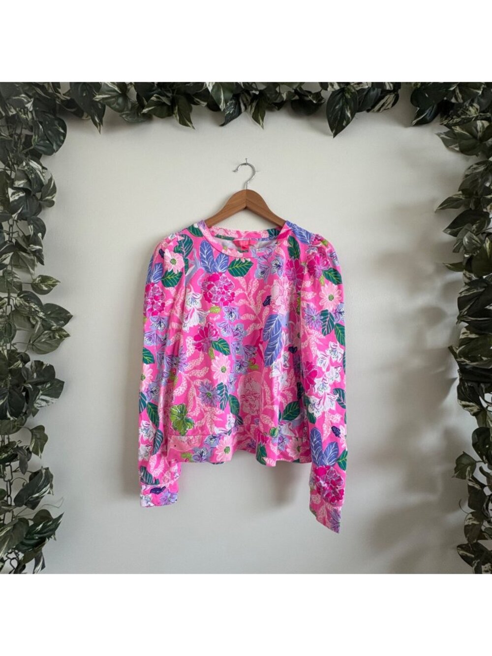 Lilly Pulitzer Jansen Long Sleeve Sweatshirt Crewneck Pink Women’s Size S